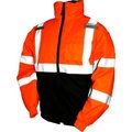 Tingley Rubber Tingley® J26119 Bomber II Hooded Jacket, Fluorescent Orange/Red/Black, 2XL J26119.2X